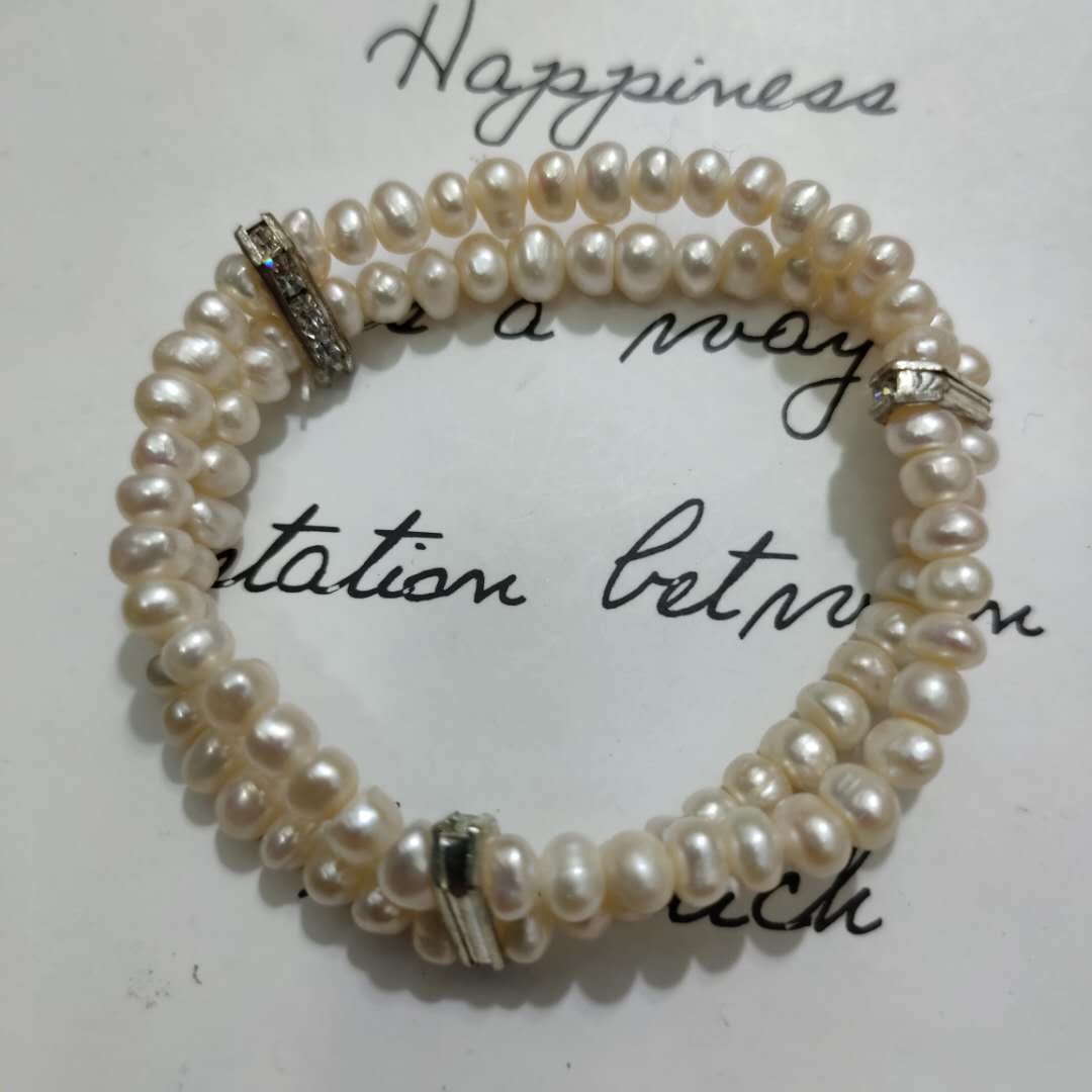 Hot style fashion goddess series double row freshwater pearl bracelet thumbnail