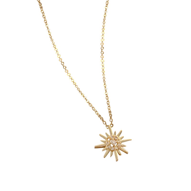 The octagonal star-shaped collarbone chain is a niche and unique design necklace with a cold style Specification image