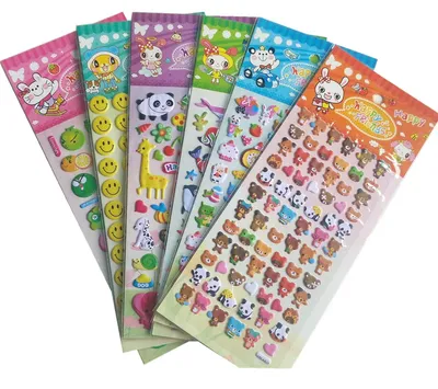 Yiwu Good Goods New South Korea Bubble Stickers Cartoon Small Stickers Kindergarten Reward Stickers