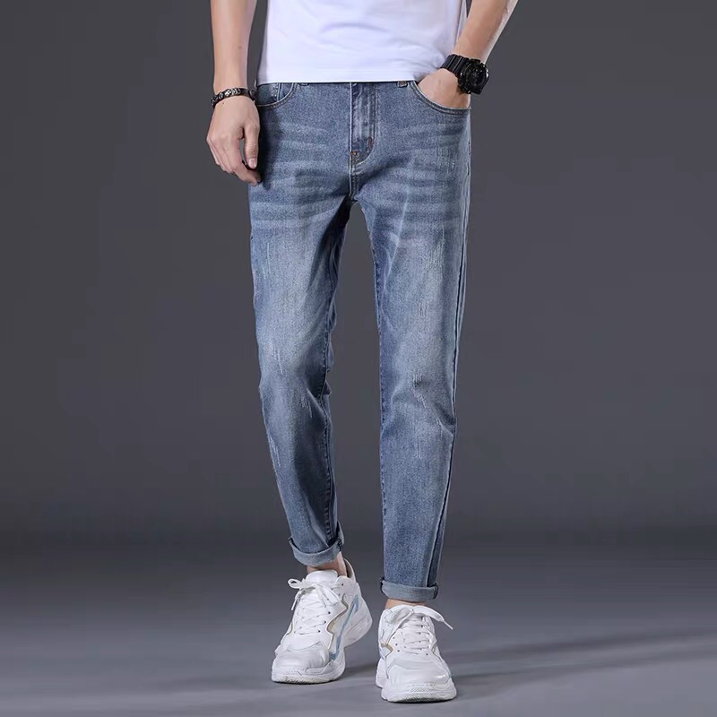 Fashionable men's straight-leg loose, trendy Korean-style long pants for men details Picture