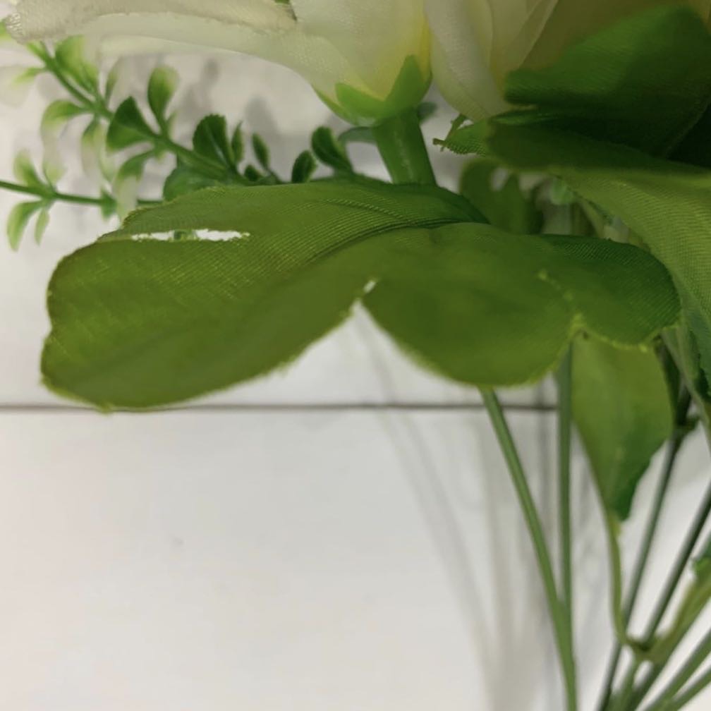 Artificial Flower False Flower Dining Table Bedroom Living Room Decoration Flower Wine Cabinet Creative Decoration Crafts Plastic Flower White Rose Specification drawing