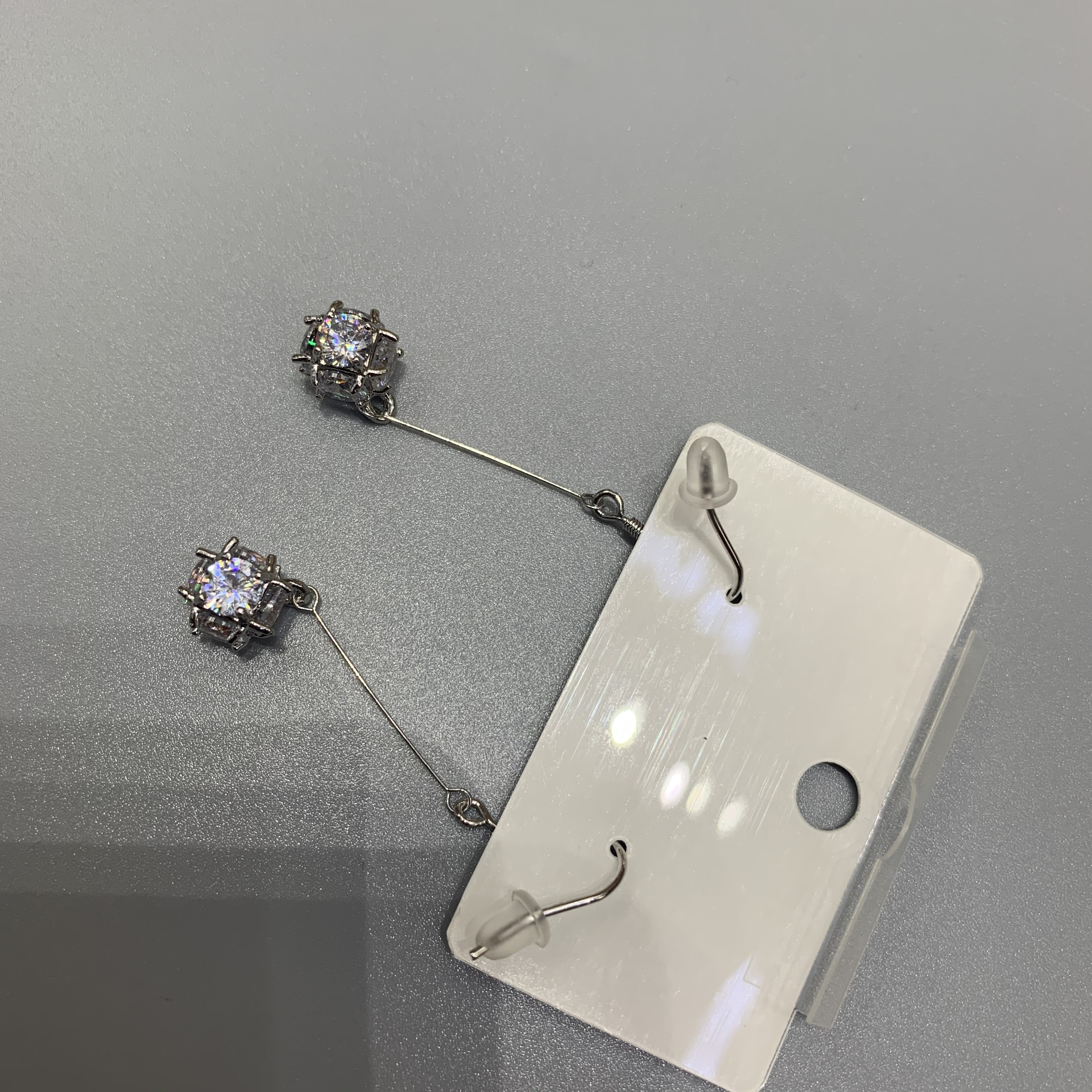 时尚气质长款显瘦脸耳环S925纯银带钻耳坠优雅贵气耳钉女细节图