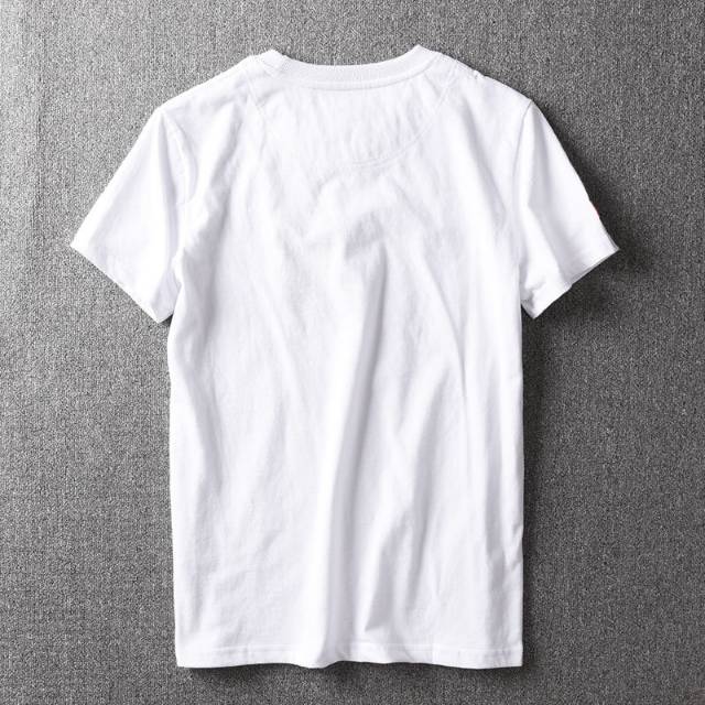 Comercio exterior hombre casual cuello redondo camiseta hombre manga corta 2021 nuevo verano color sólido algodón cuerpo blanco media manga tendencia legging details Picture
