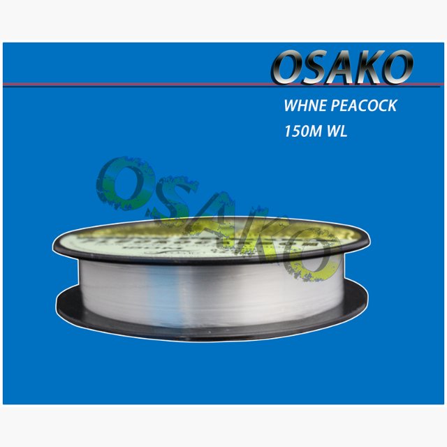 The fishing gear and fishing line are 150 meters long. The Peacock nylon line is tough, fits well in the water and stretches naturally Specification image