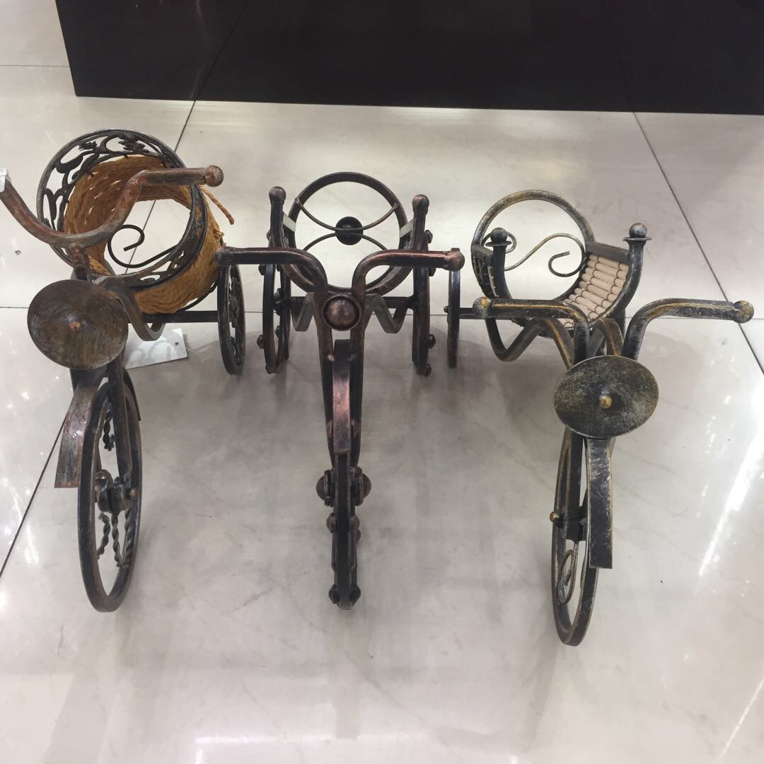 Factory direct copper wine rack imitation car wine rack household wine cabinet tea table decoration trumpet thumbnail