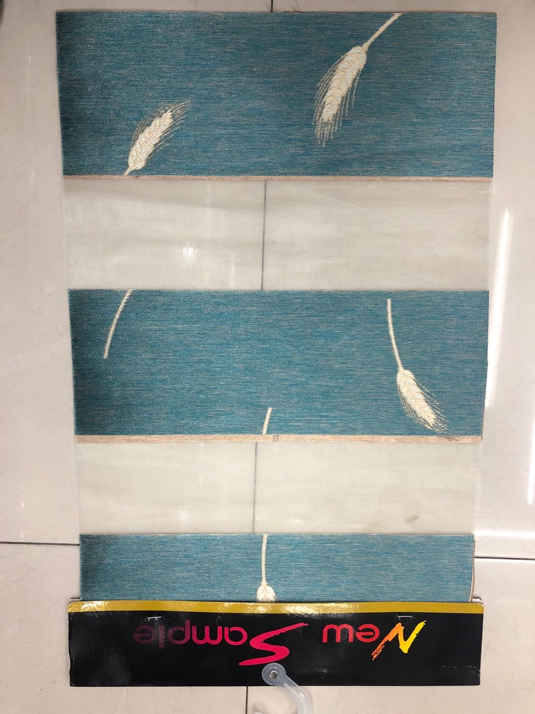 蓝色刺绣花时尚窗帘卧室卫生间遮光遮阳帘子