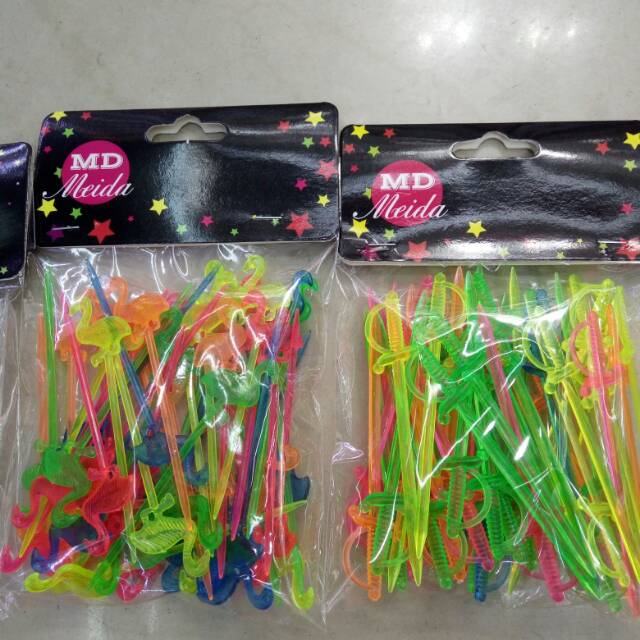 Multicolored cartoon plastic fruit fork Specification image