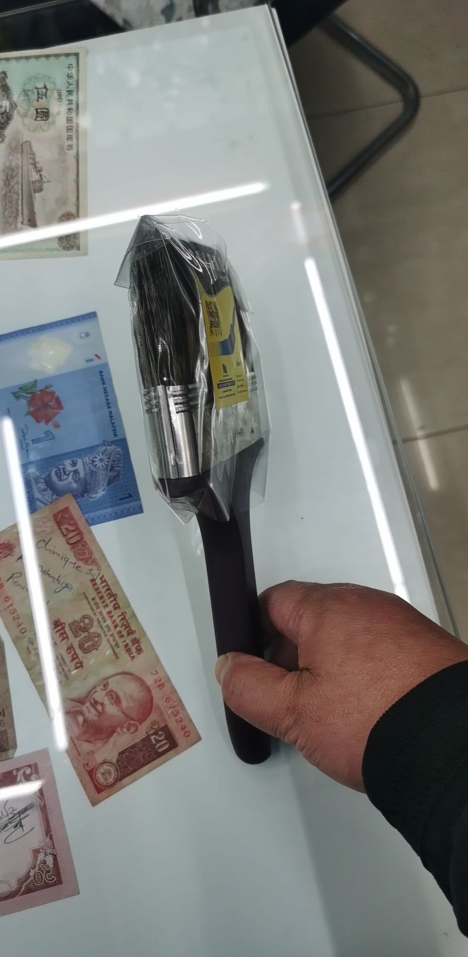 塑柄油漆刷猪毛刷刷子短柄刷毛刷1寸产品图