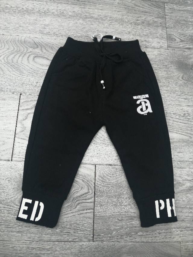 Black cotton spring and Autumn children's casual pants thumbnail