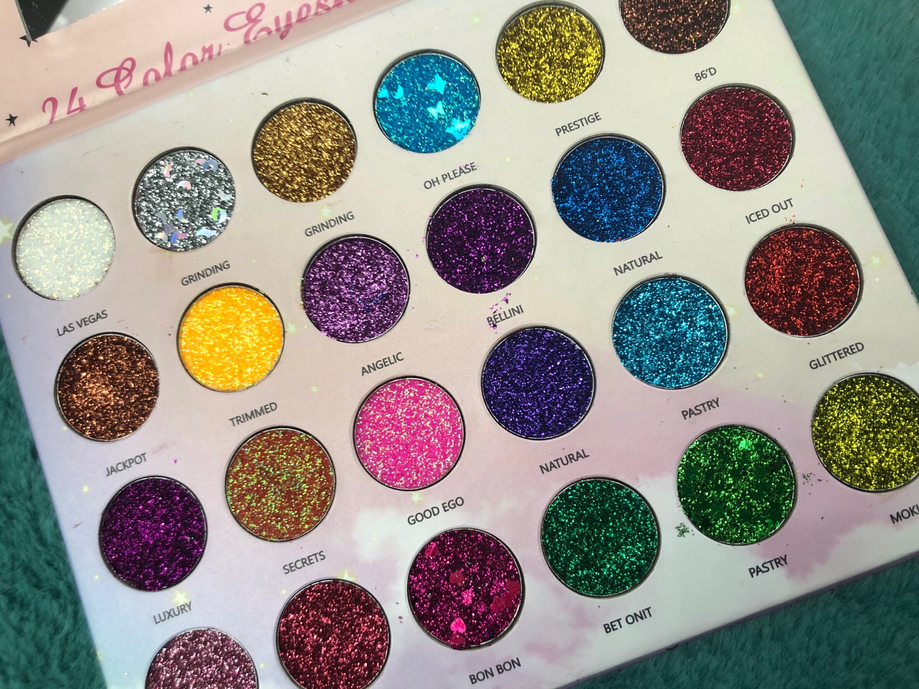 Es3023 Sequin Eyeshadow 24-Color Star Sand Eyeshadow Tray Pearl Cherry Blossom Eyeshadow Tray Goes With Everything Specification drawing
