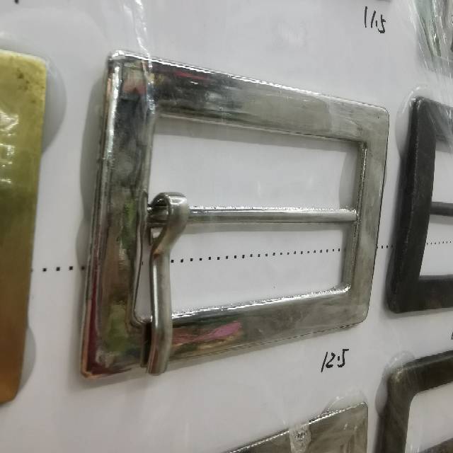 Bright White Alloy Three Speed Line Buckle Belt Buckle Shoe Buckle Decorative Buckle Trench Coat Coat Adjustment Buckle Clothing Accessories Specification drawing