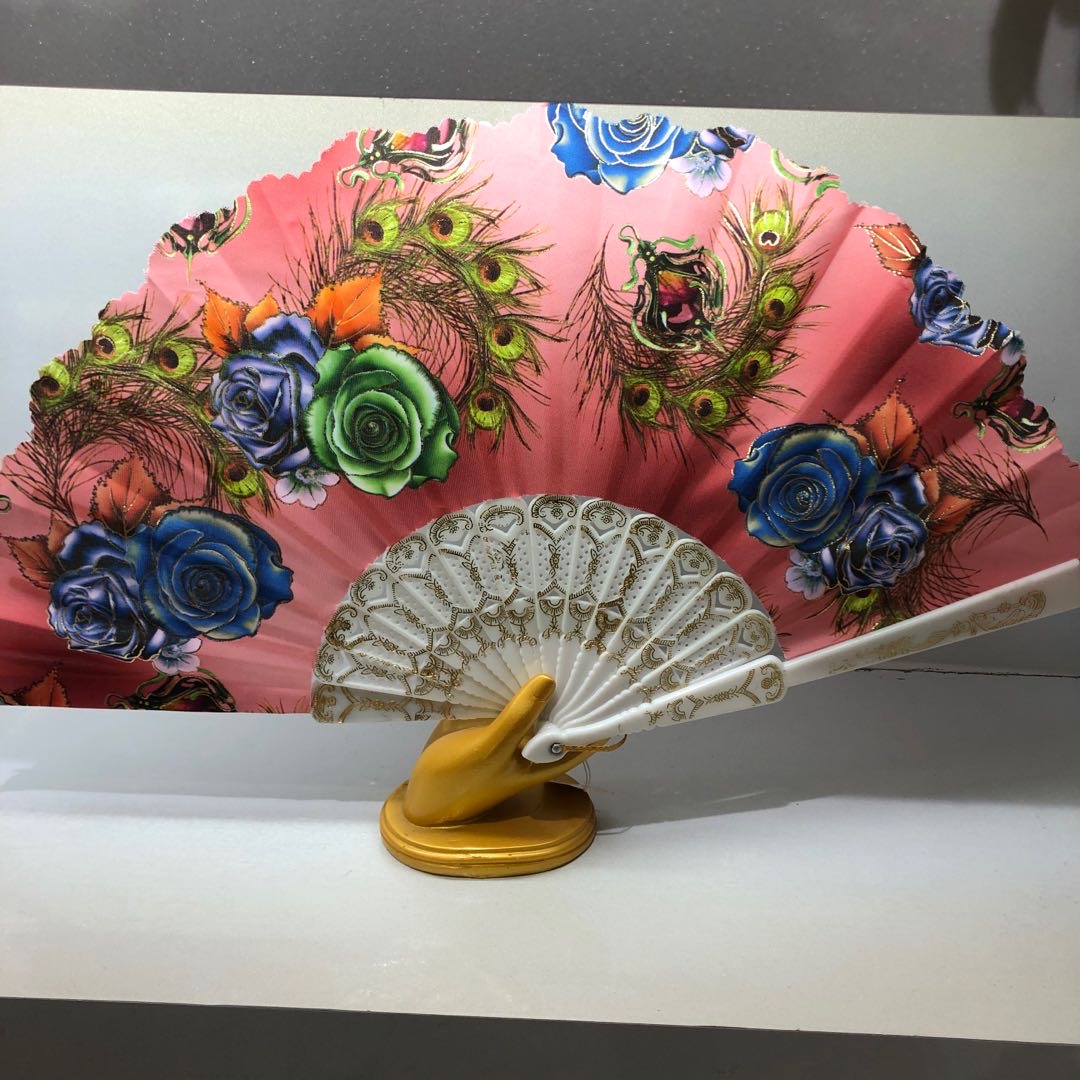 Peacock cloth fan craft fan home decoration furnishing gift props
