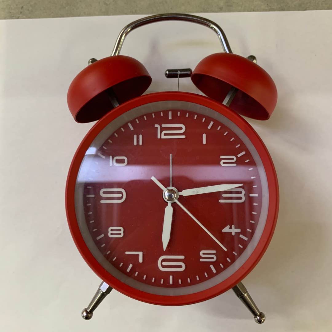 学生用闹钟声音超大闹铃床头静音儿童小时钟创意个性简约钟表红色闹钟