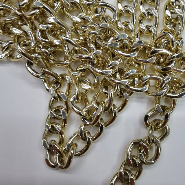 高档电镀包包链装饰流苏链细铁链承重链可分截金属链细节图