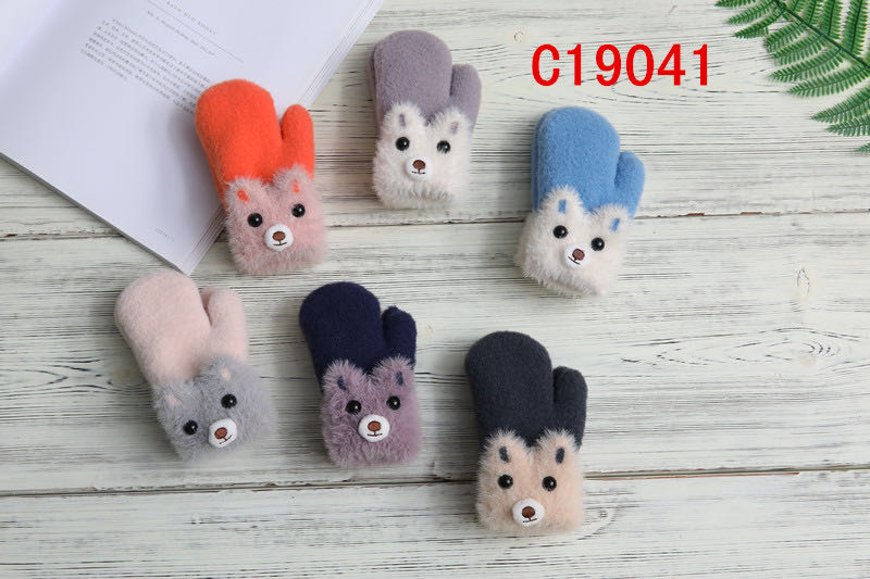 Gloves Full Package Autumn And Winter Plus Fleece Thickened Cute Warm Cold Windproof Students Outdoor