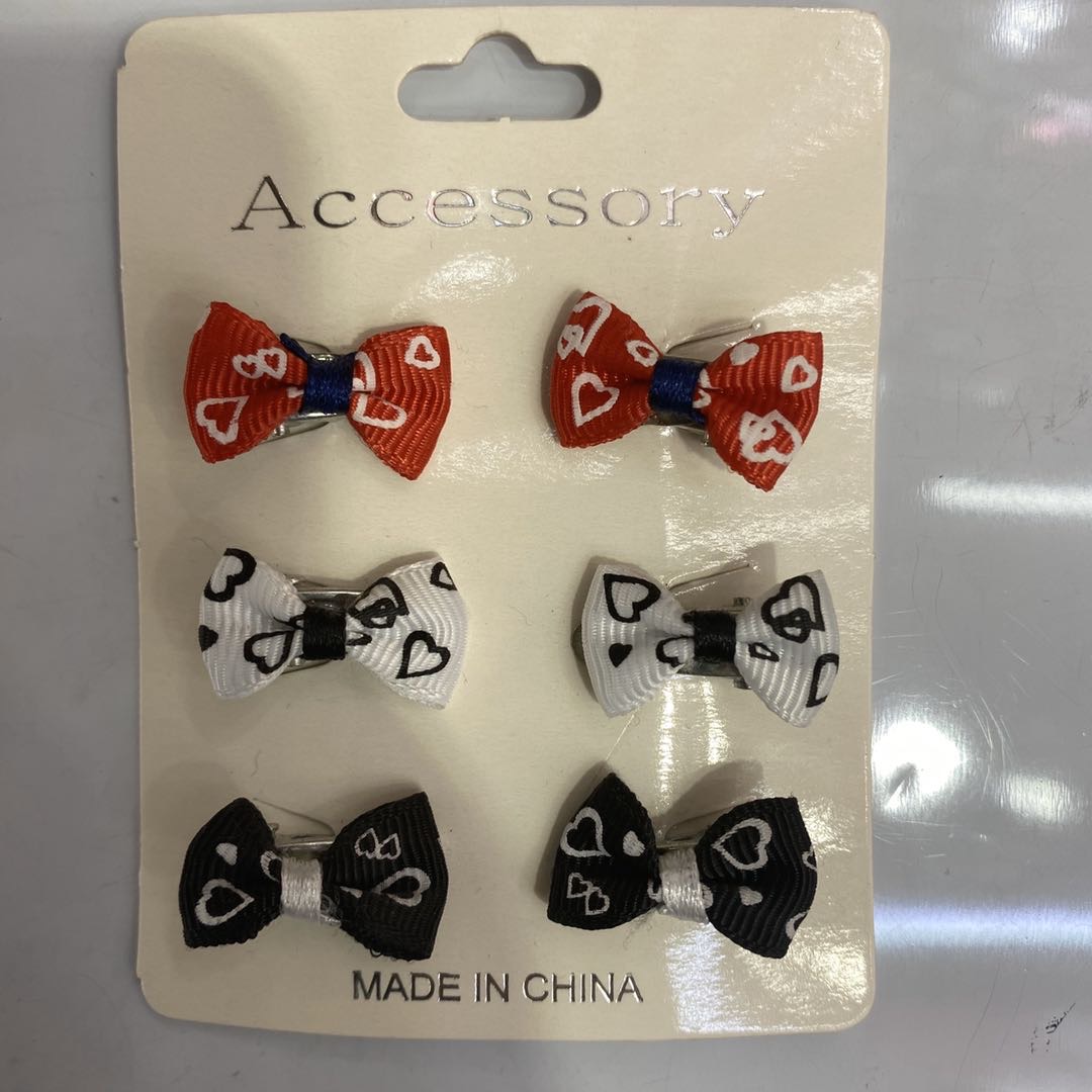 Hot new Korean version hollow love print bow for children small pair clip thumbnail