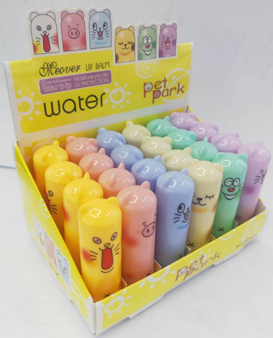 24支展示盒小猫头管形六色变色唇膏M0424产品图