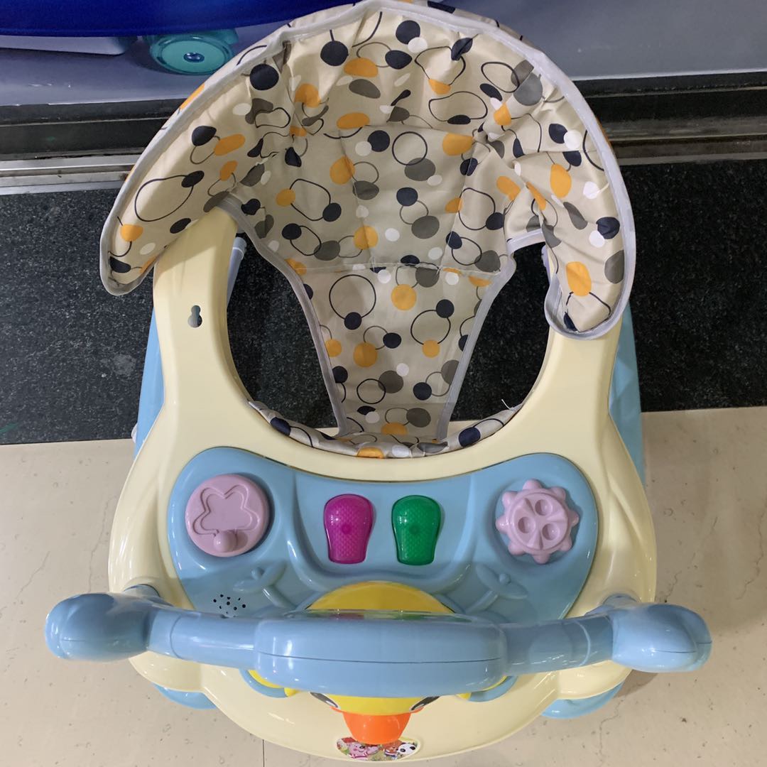 Cute cartoon multi-functional anti-rollover foldable baby walker details Picture