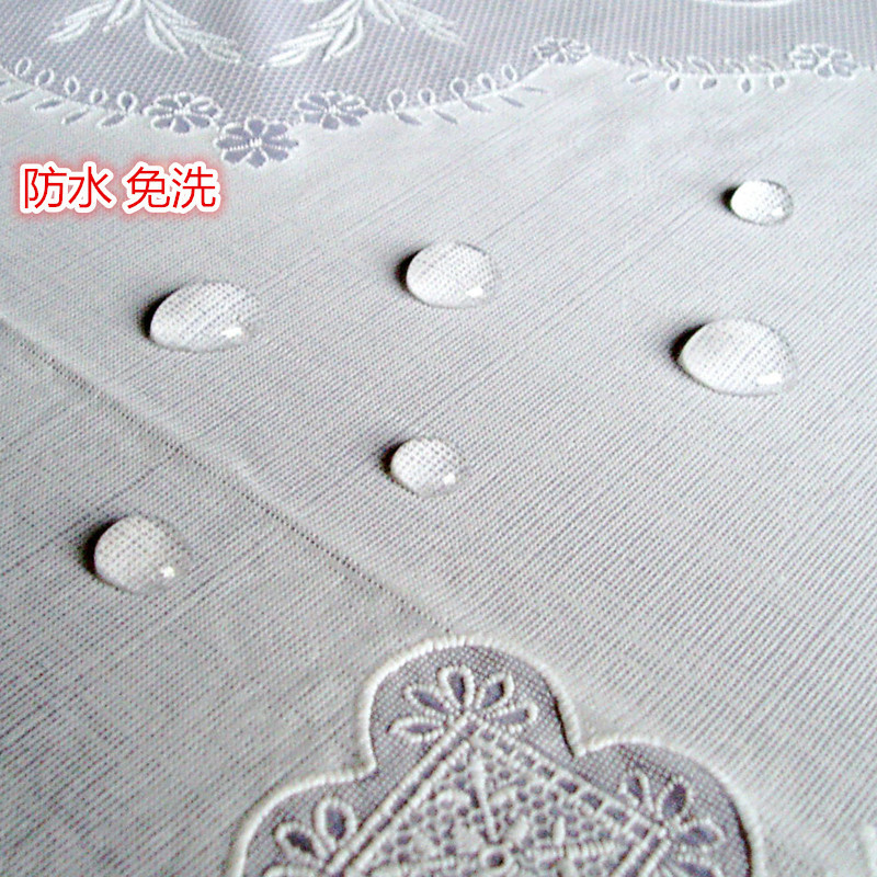 Table Cloth Waterproof Round Table Cloth Non-Washable Oil-Proof Pvc Tablecloth Thick Hot Stamping Embossed Non-Washable Oval details Picture