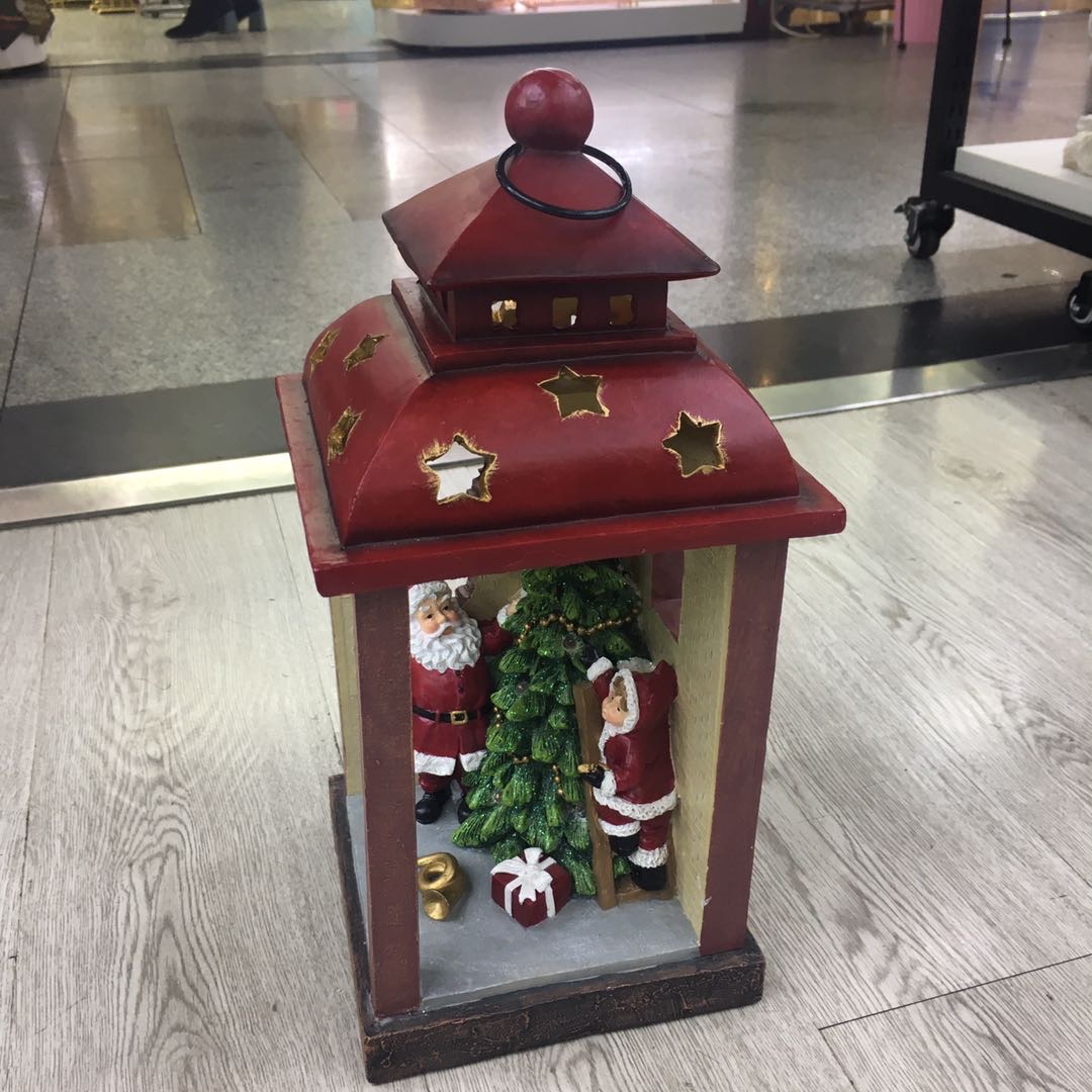 圣诞老人花亭木质挂件 圣诞树装饰挂件 家居摆件