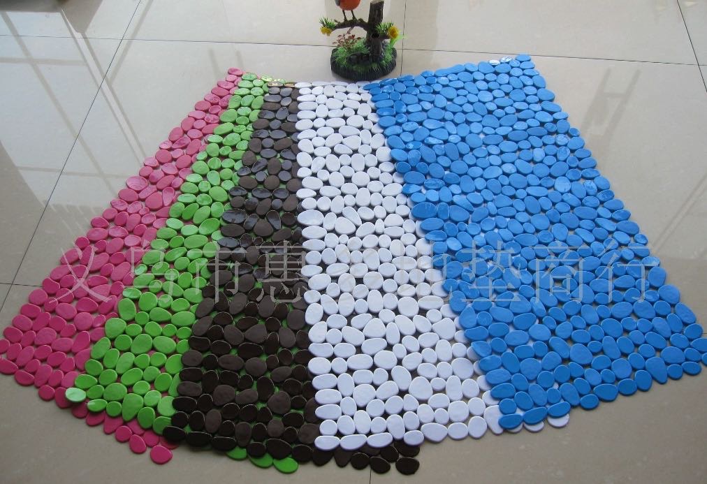 Bathroom mat, bathtub mat, PVC solid color, pebble in multiple colors details Picture