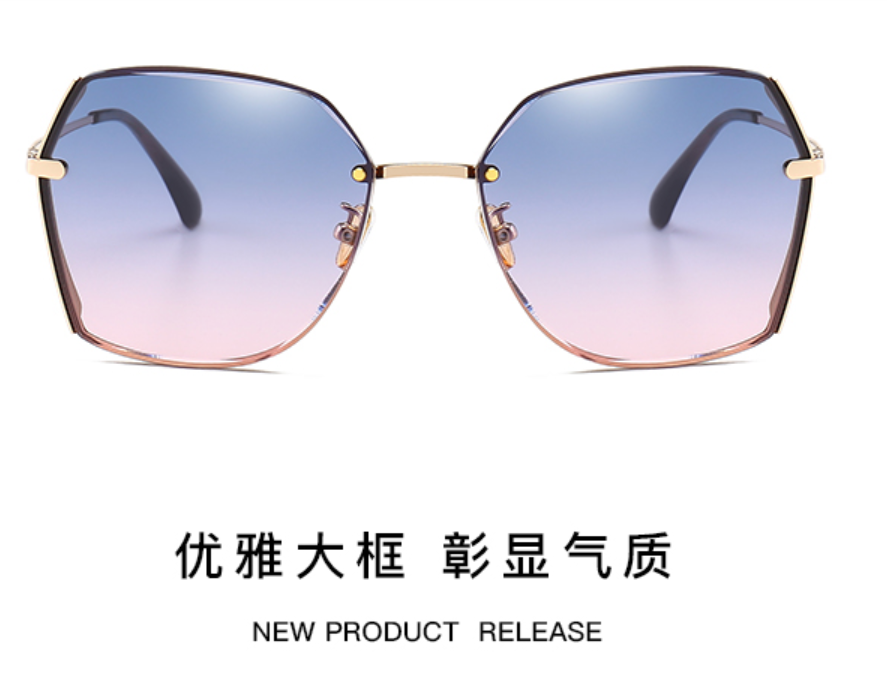 新品时尚墨镜大框方框太阳镜偏光镜韩版网红潮人高档彩色女士款3745产品图