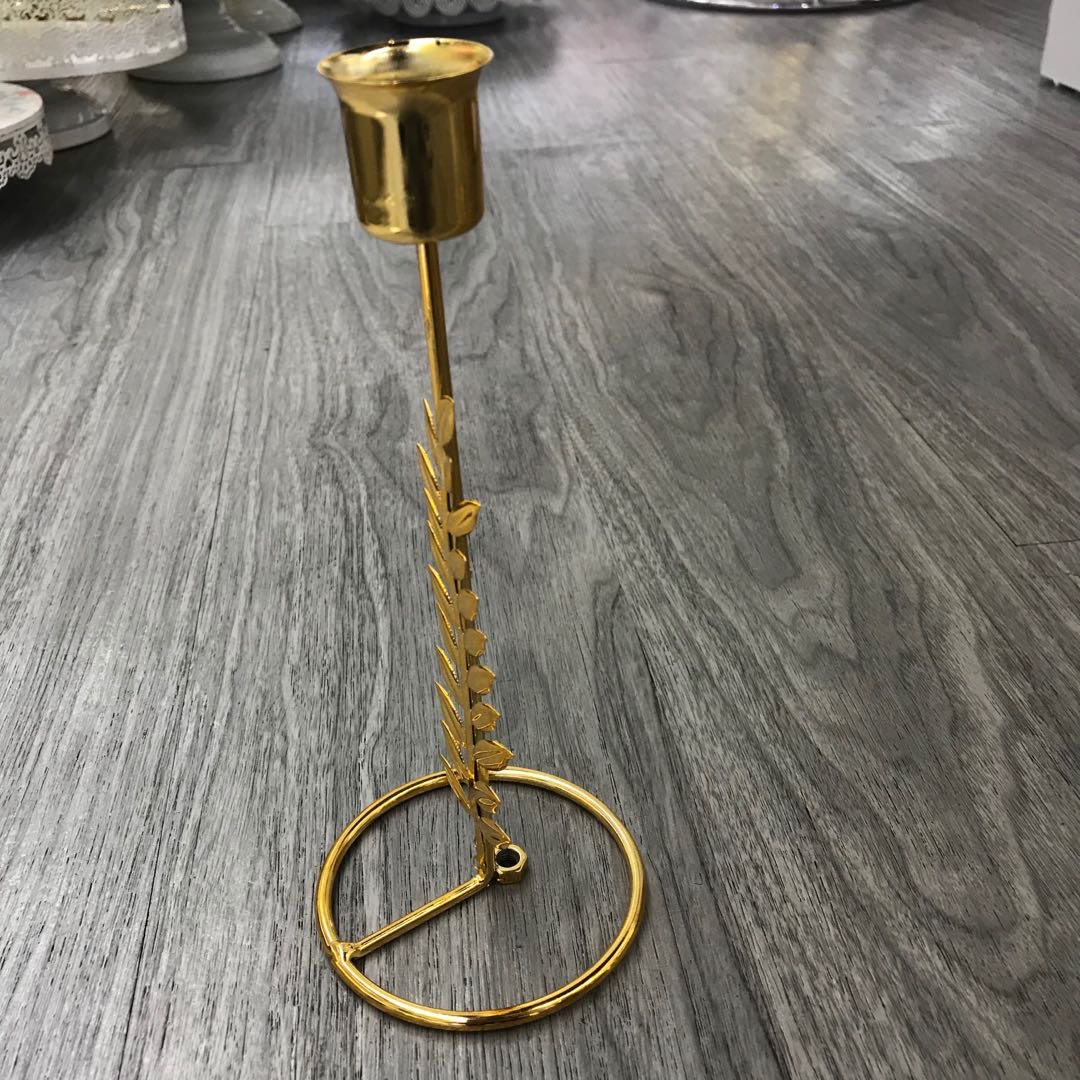 北欧风格铁艺烛台金色蜡烛架欧式蜡烛台浪漫摆件烛光晚餐产品图