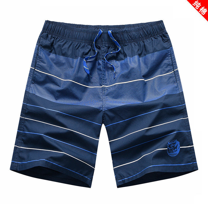 Summer Men's Five-Minute Beach Shorts Pure Cotton Big Pants Wear Loose Home Casual Flower Pants Home Trend