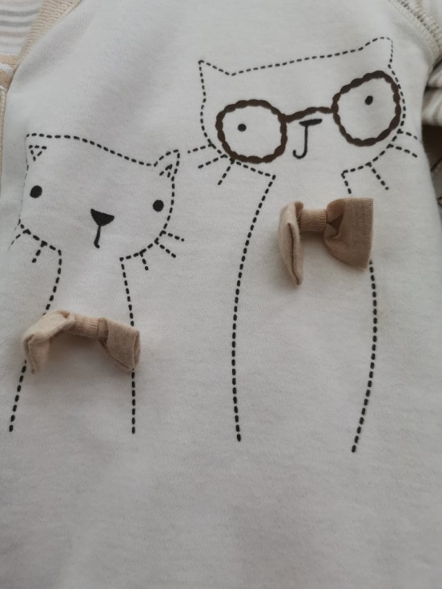 条纹印花交襟带脚哈衣棉婴儿装产品图