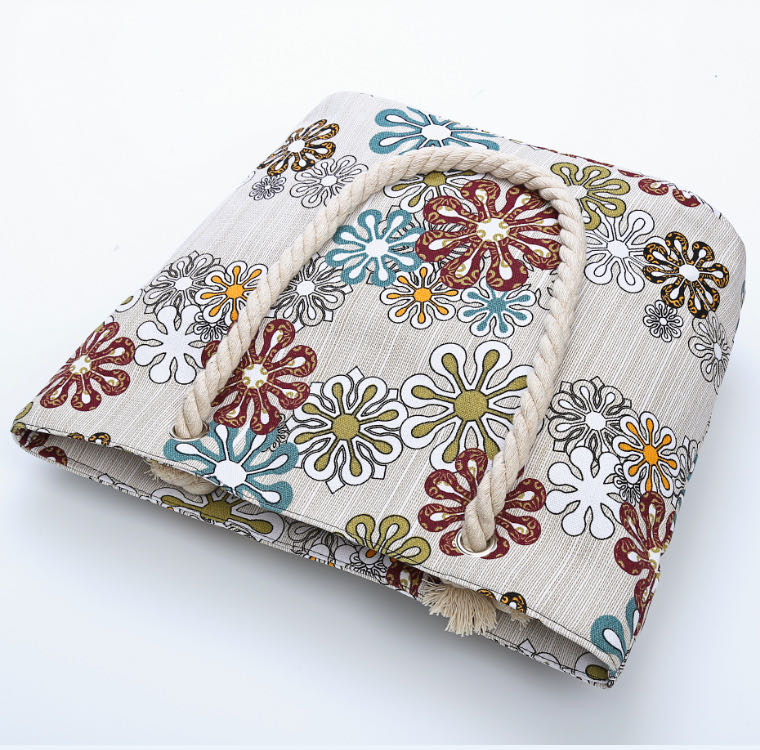 Flower Travel Shopping Beach Bag Crossbody Bag Handbag Women's Bag Storage Bag Specification drawing