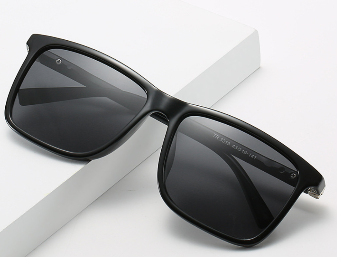 New fashionable sunglasses, large-framed square sunglasses, polarized glasses, Korean version, trendy and trendy, high-end metal, suitable for both men and women, 2841 Specification image