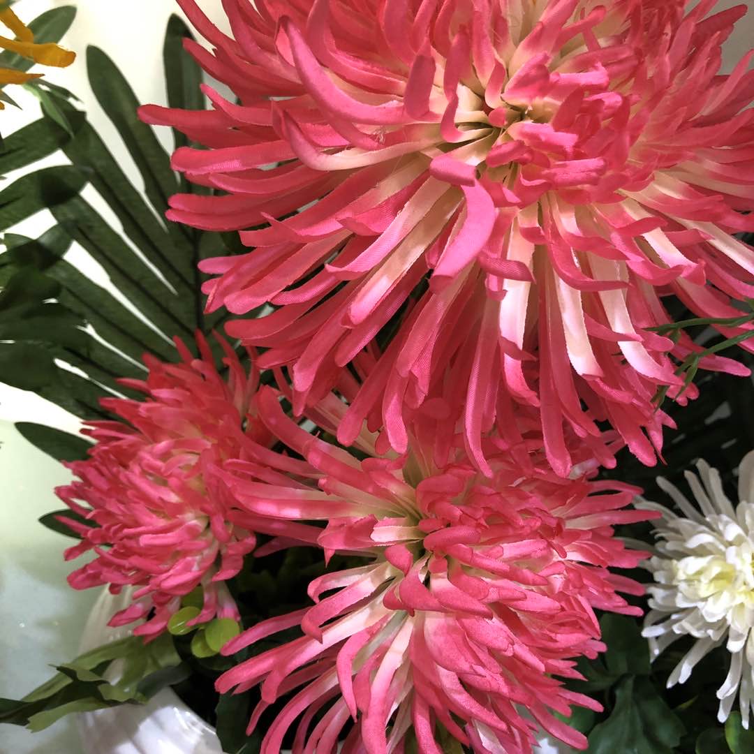 3 European-Style Chrysanthemum Big Pot Living Room Home Table Decoration Flower Simulation Flower Fake Flower Specification drawing