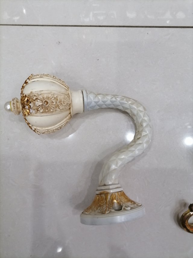 Roman pole curtain rods, single and double pole brackets, thickened hooks details Picture