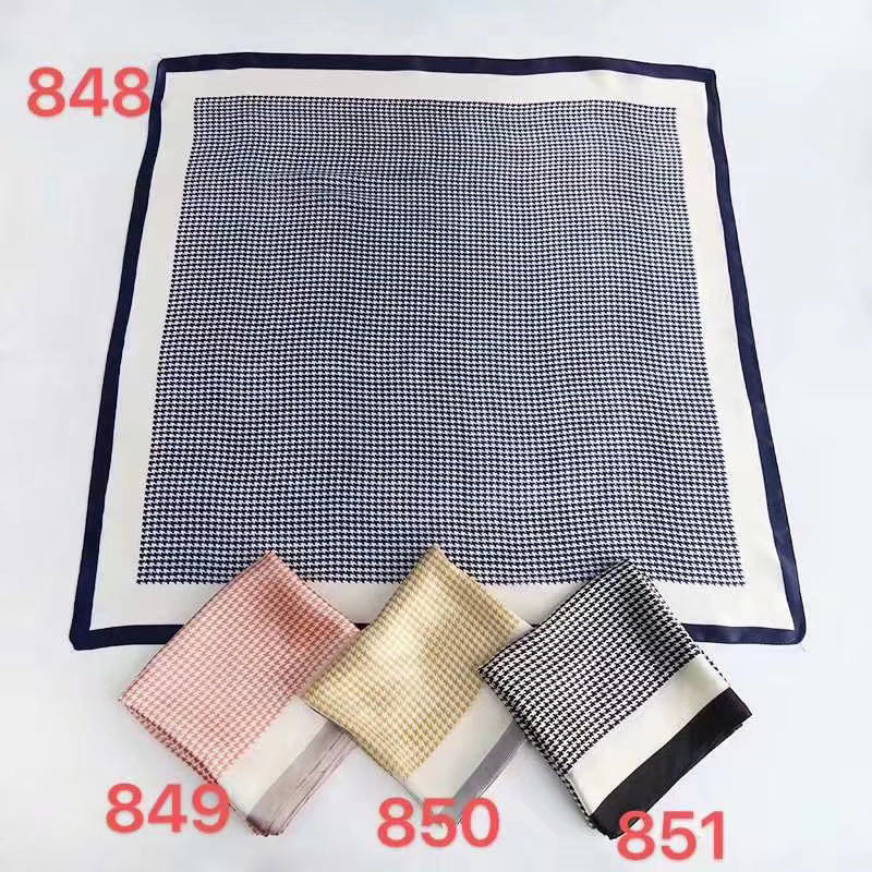 Fashion Casual All Match Small Square Scarf Scarf Pink Thousand Bird Lattice