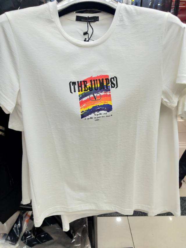 Pure cotton couple's casual solid-color T-shirts in ins