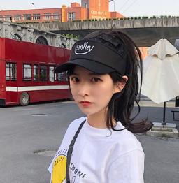 Black Letter Multicolor Hat Female Summer Street Empty Top Sun Protection Male No Cap Duck Tongue Baseball Cap