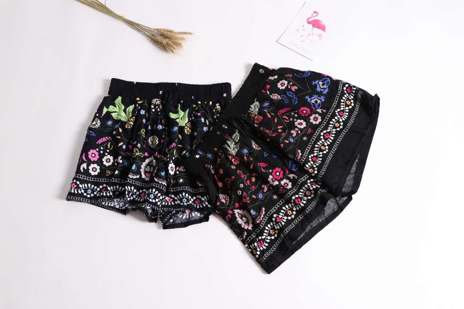 高腰宽松防走光阔腿裤雪纺短裤沙滩裤小清新