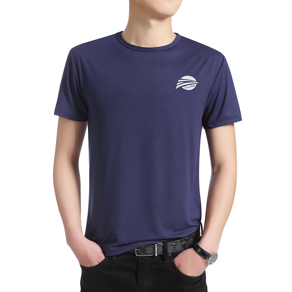 Short-Sleeved Men's T-Shirt Summer Fitness Sports Crewneck Undershirt Undershirt Underwear details Picture