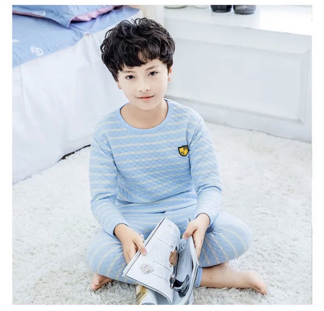 Boys' Three-Layer Thermal Underwear Set Thickened Children's Cotton Sweater Specification drawing