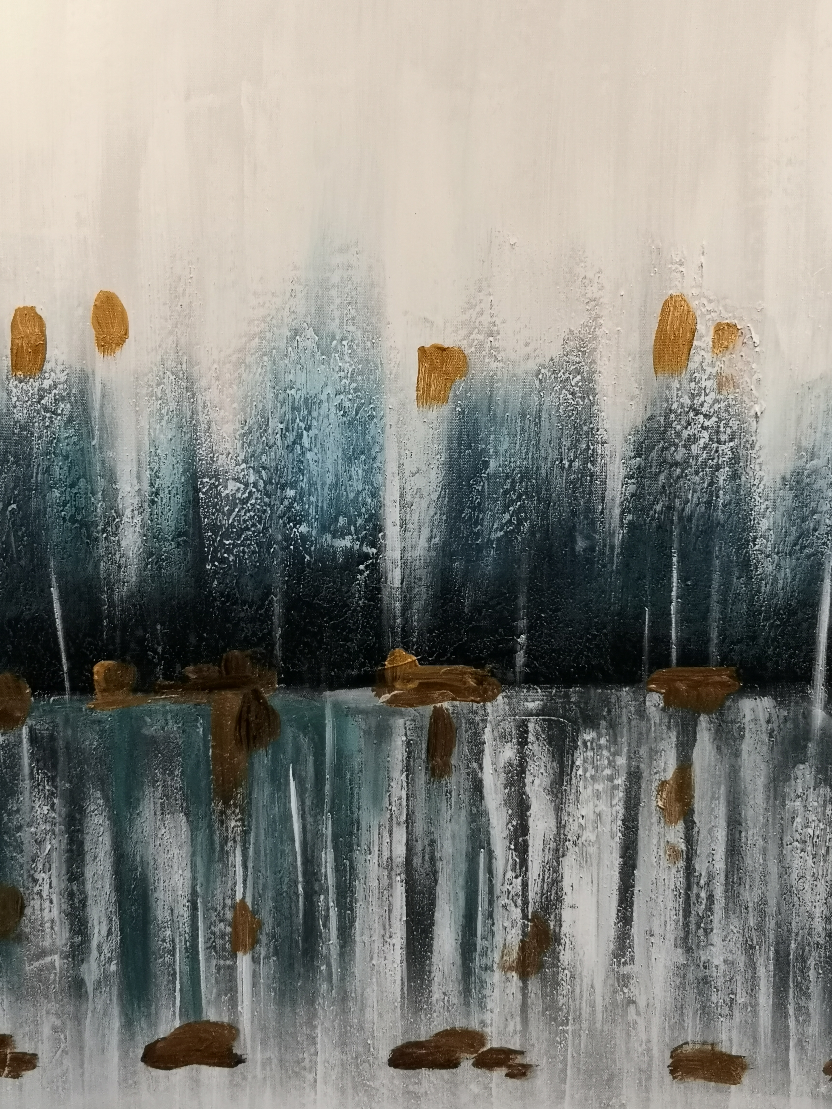流水手绘油画现代抽象画大幅玄关风景装饰画简约美式客厅挂画