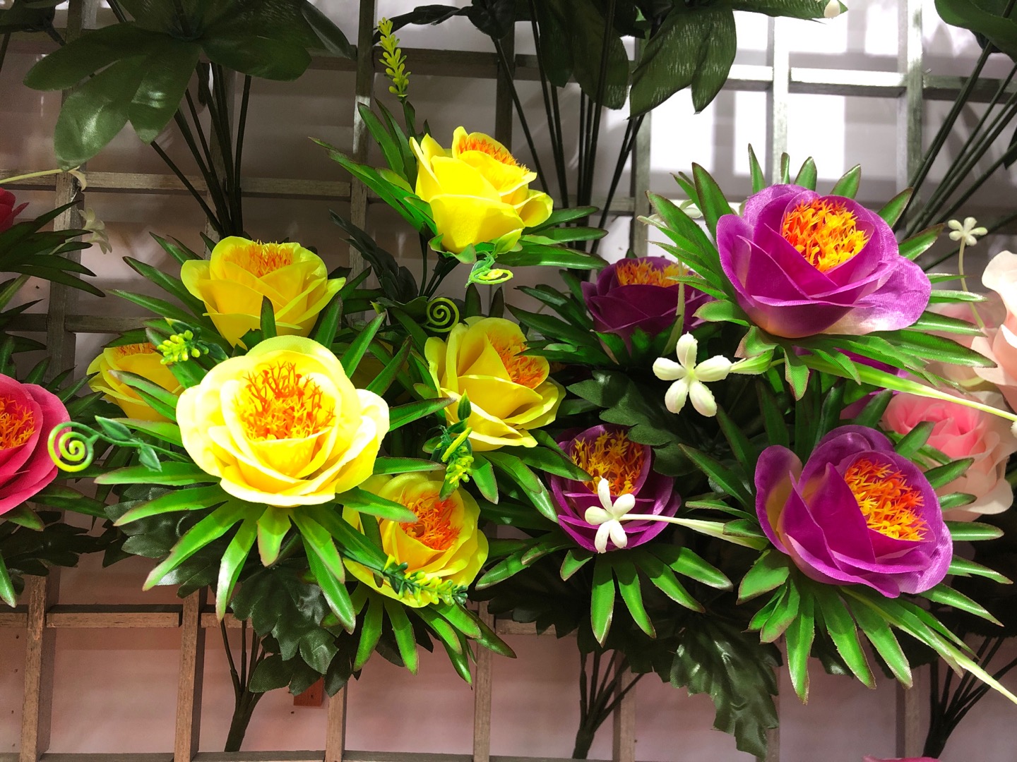 Jianying Flower Shop Flash Cloth 9-headed rose with leaves Factory Direct Sales details Picture