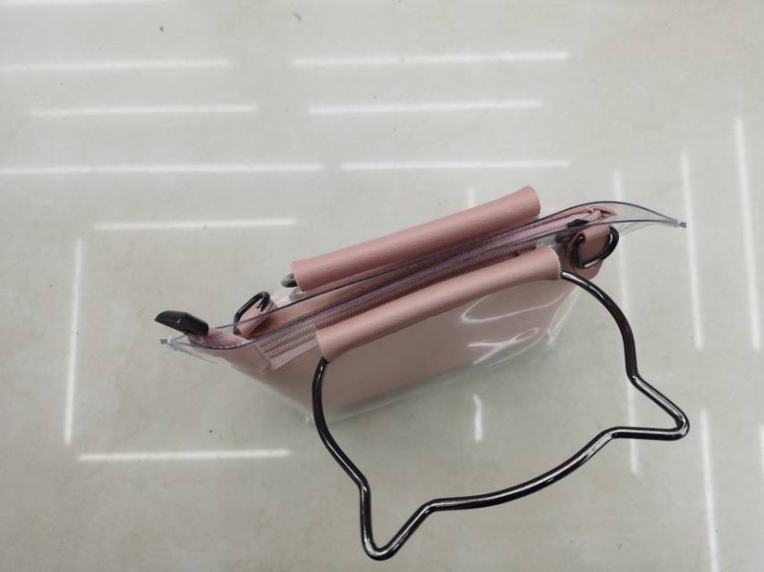 粉色pu双层个性女士手提包细节图