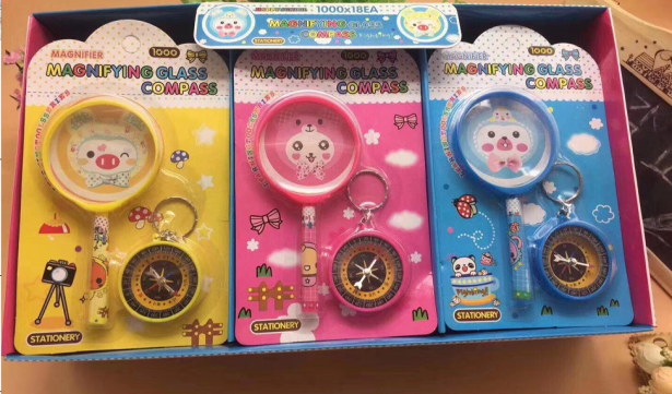 Cartoon stationery learn intelligence children compass magnifier set thumbnail