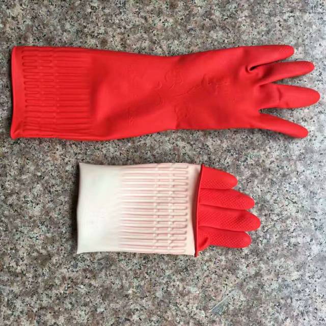 Latex Film Thickened Waterproof Dishwashing Gloves Lengthened Rubber Women's Household