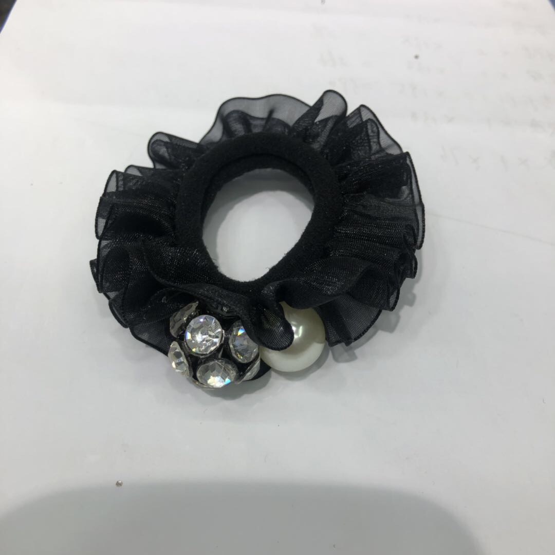 Korean version of the new fashion ladies rubber band point drill lace hair ring joker tiara thumbnail