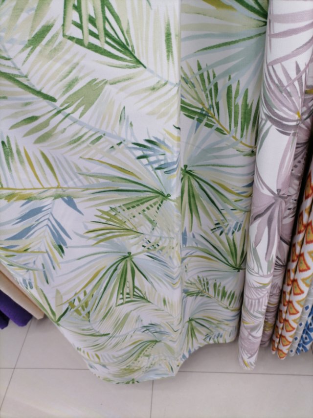 Solid color curtain fabric with linen printing, simple style living room customization, heat insulation and sunshade, rental bedroom details Picture