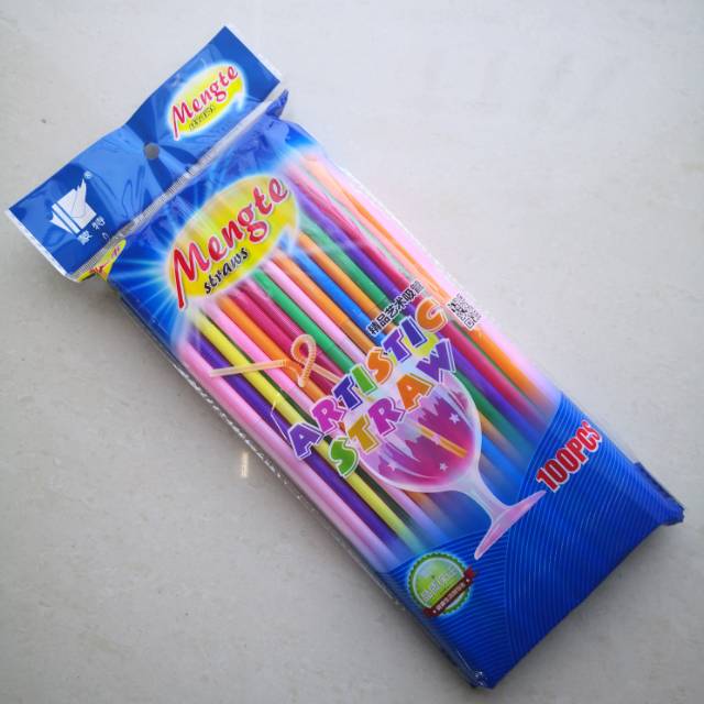 蒙特精品艺术吸管一次性吸管彩色果汁饮料奶茶创意造型艺术吸管产品图