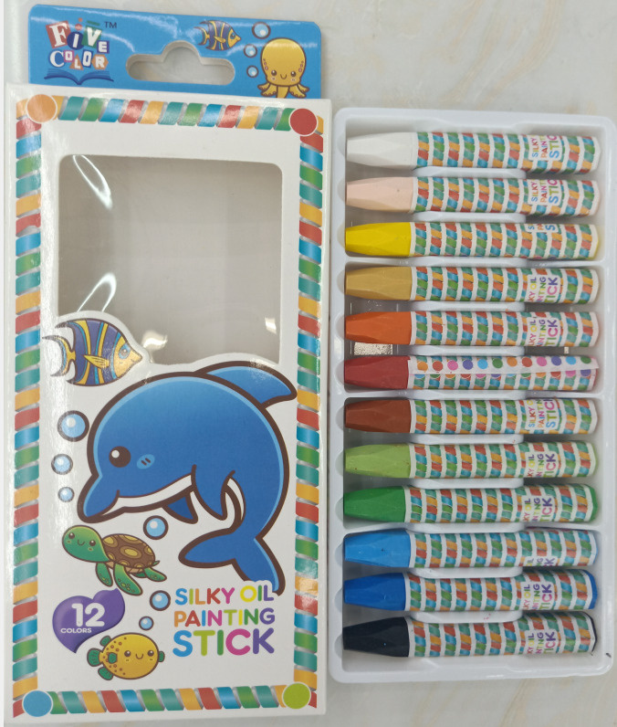 12-color oil painting stick solid watercolor gouache brush tool gift stationery set thumbnail