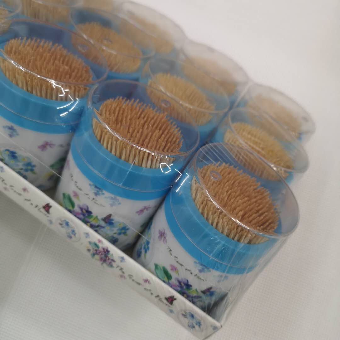 Portable plastic bottle household natural bamboo toothpicks in bamboo toothpick box Specification image