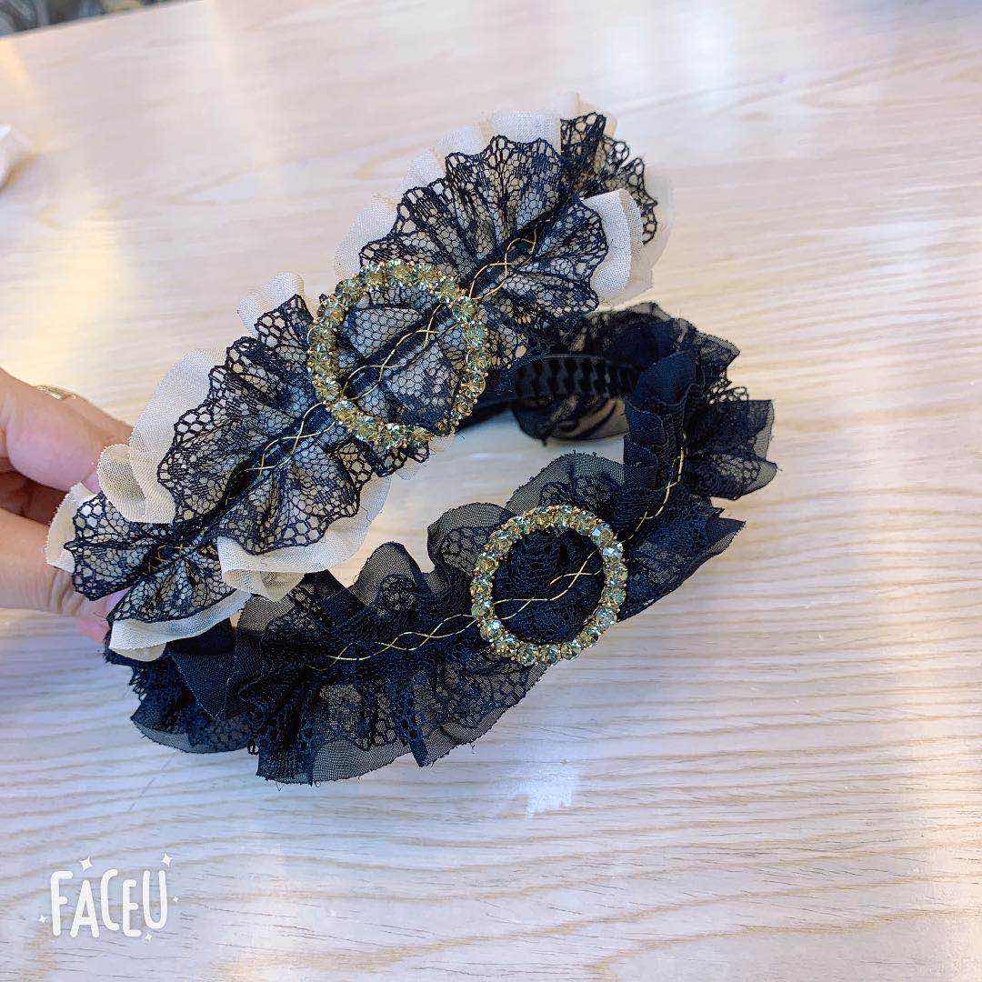 New lace cloth rhinestone claw chain for girls headwear hair accessories thumbnail